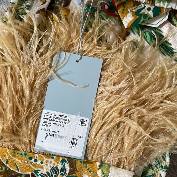 NWT ANTONIO MELANI x The Nat Note Larkin Paisley Feathered Cropped Linen Pants - Picture 13 of 14